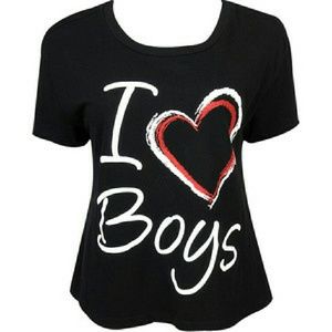 I Love Boys semi-cropped tee