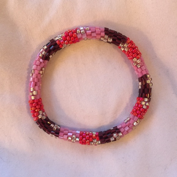 2 Pink Beaded Lilly and Laura Bracelets