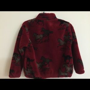 Red Horses Plush Fleece Jacket.