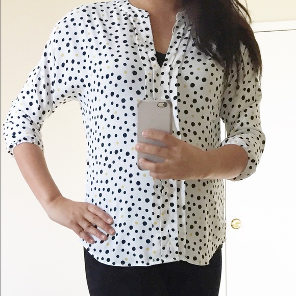 Ann Taylor polka dot blouse