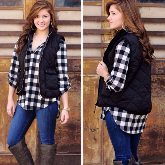 Black Quilted Vest