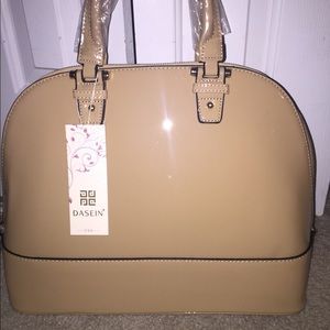 Patent leather handbag