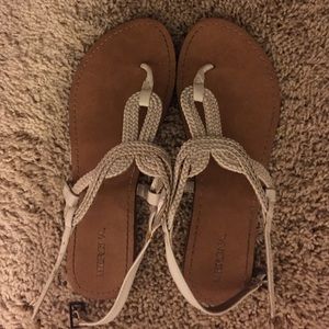 White braided sandals