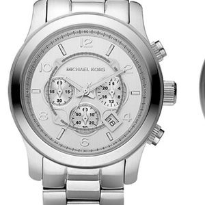 Michael Kors Oversized Chronograph Watch- Silver