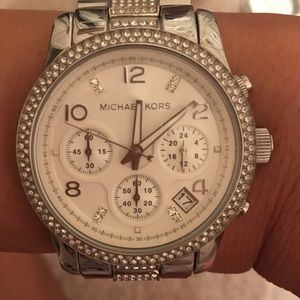 Michael Kors Midsize Bezel Watch Silver