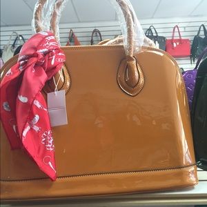 Patent leather handbag