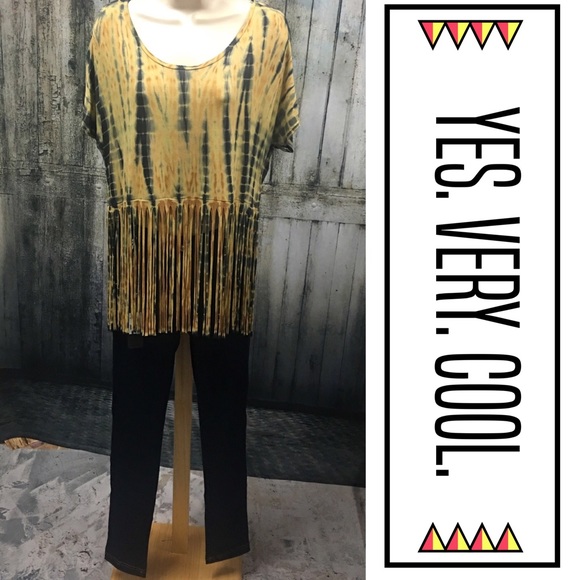 T.La Tops - BAMBOO TIE DYED FRINGE TOP