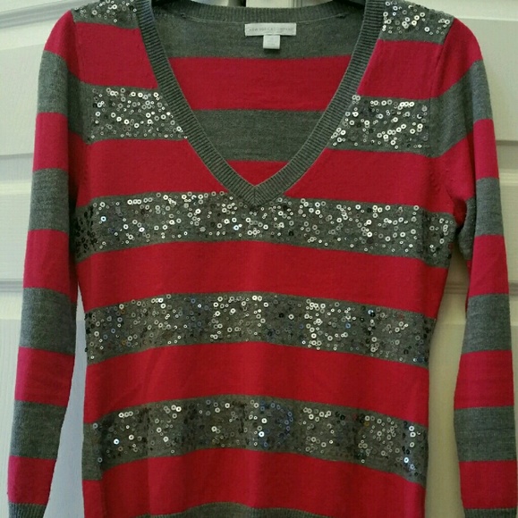 Striped sequin sweater