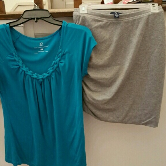 NY&CO Top and GAP ruched mini skirt
