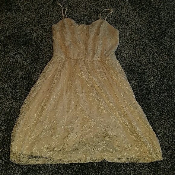 cream lace dress