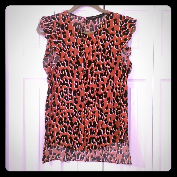 Zara Women's Leopard Print Blouse Size XS