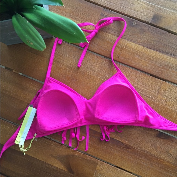 Hot Pink L.A. Hearts Fringe Bikini Top Sz Sm NWT. - Picture 2 of 4