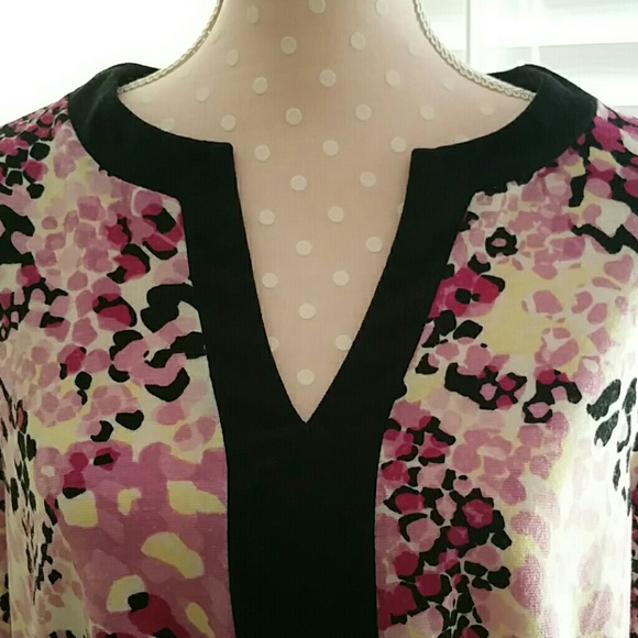 Fun Print Long Sleeve pullover Shirt in Pinks - Picture 2 of 4