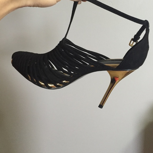 Black and gold Zara heels