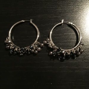 Kenneth Cole Black&Gray Hoop Earrings