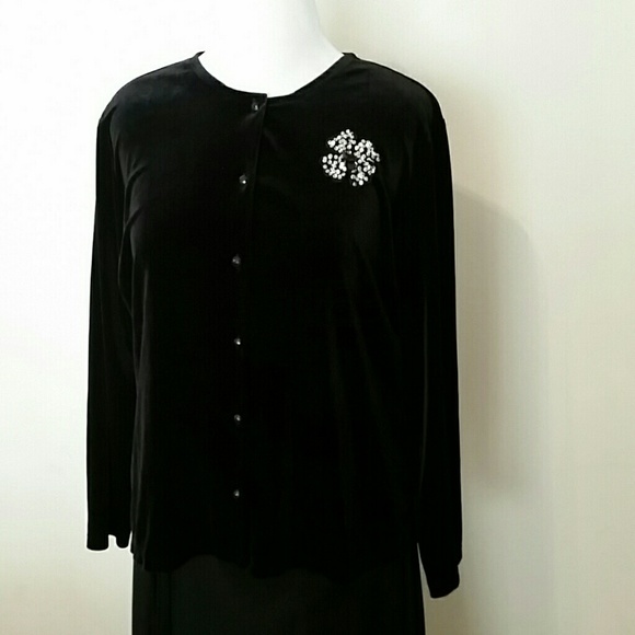 Black velvety cardigan