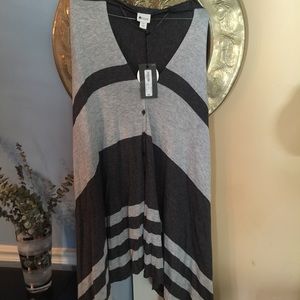 Black and grey poncho