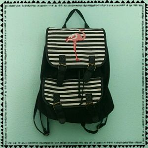 NWT Flamingo canvas backpack