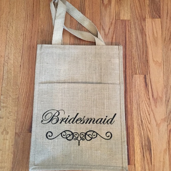 Burlap bridesmaid tote