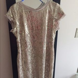 Short metallic gold Vince Camuto dress