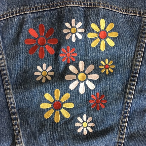90s daisy denim jacket - Picture 3 of 4