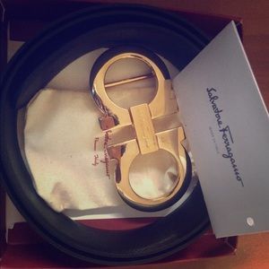 Salvadore Ferragamo red leather belt