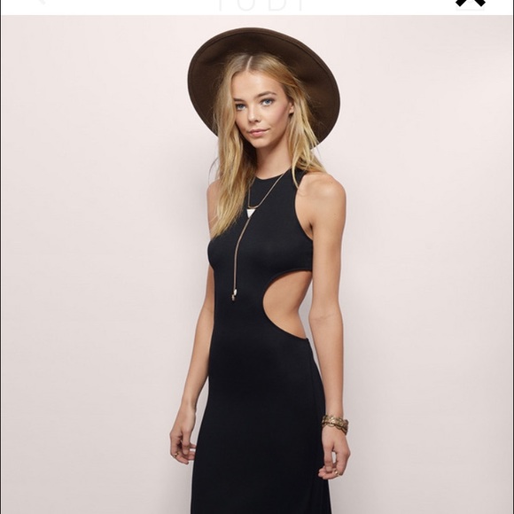 Tobi Black Maxi Dress with cut outs