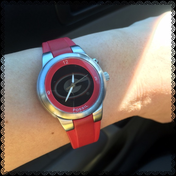 uga men's fossil watch