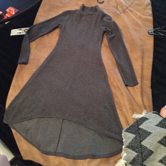 Soft gray dress.