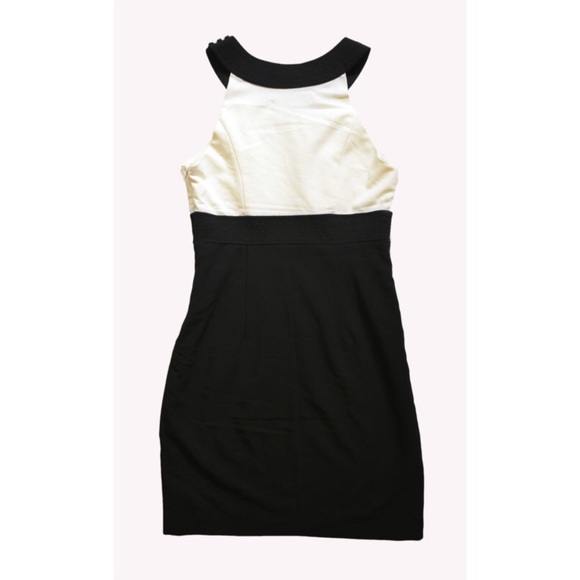 Monochrome Colorblock Halter Pencil Sheath Dress M - Picture 2 of 2