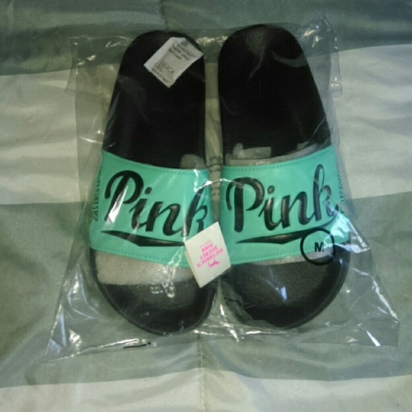 Pink slip on sandals