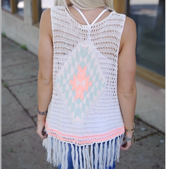 Aztec Fringe Vest