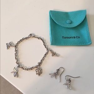 Tiffany Bug charm bracelet & dragonfly earrings