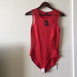 Mesh Panel Bodysuit from Express