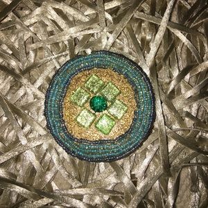 Multicolor Handcrafted Mosaic Mirrored Compact