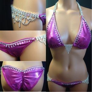 rhinestone sequin competition fitness bikini