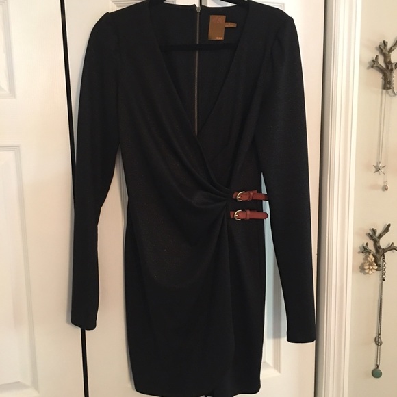 Ali Ro faux wrap dress with buckle
