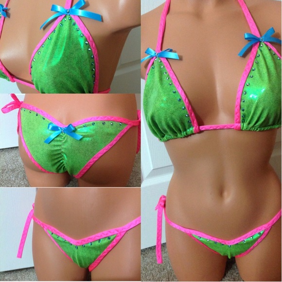 rhinestone sequin competition fitness bikini