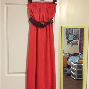 Coral maxi dress