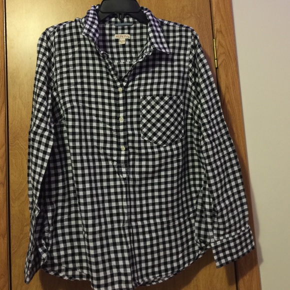 Half button up checkered shirt