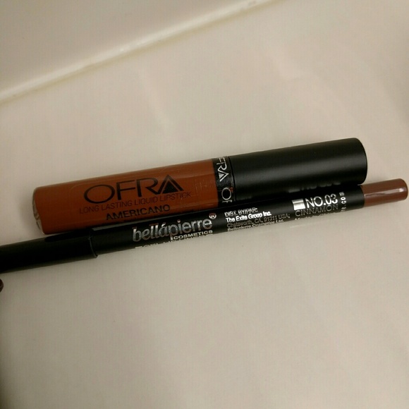 Ofra lip cream in americano and matching lip liner