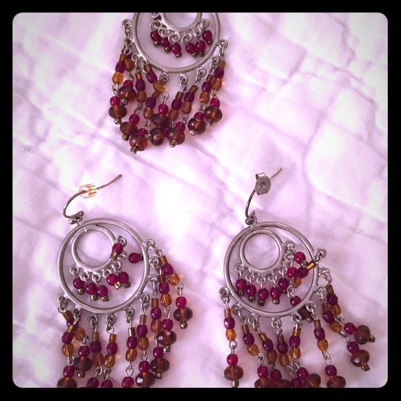 Banana Republic red/orange chandelier earrings
