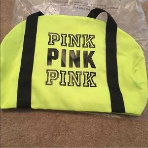 PINK Lime green gym bag