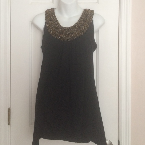 💰Black with Gold Color "Agenda" Top / Blouse M