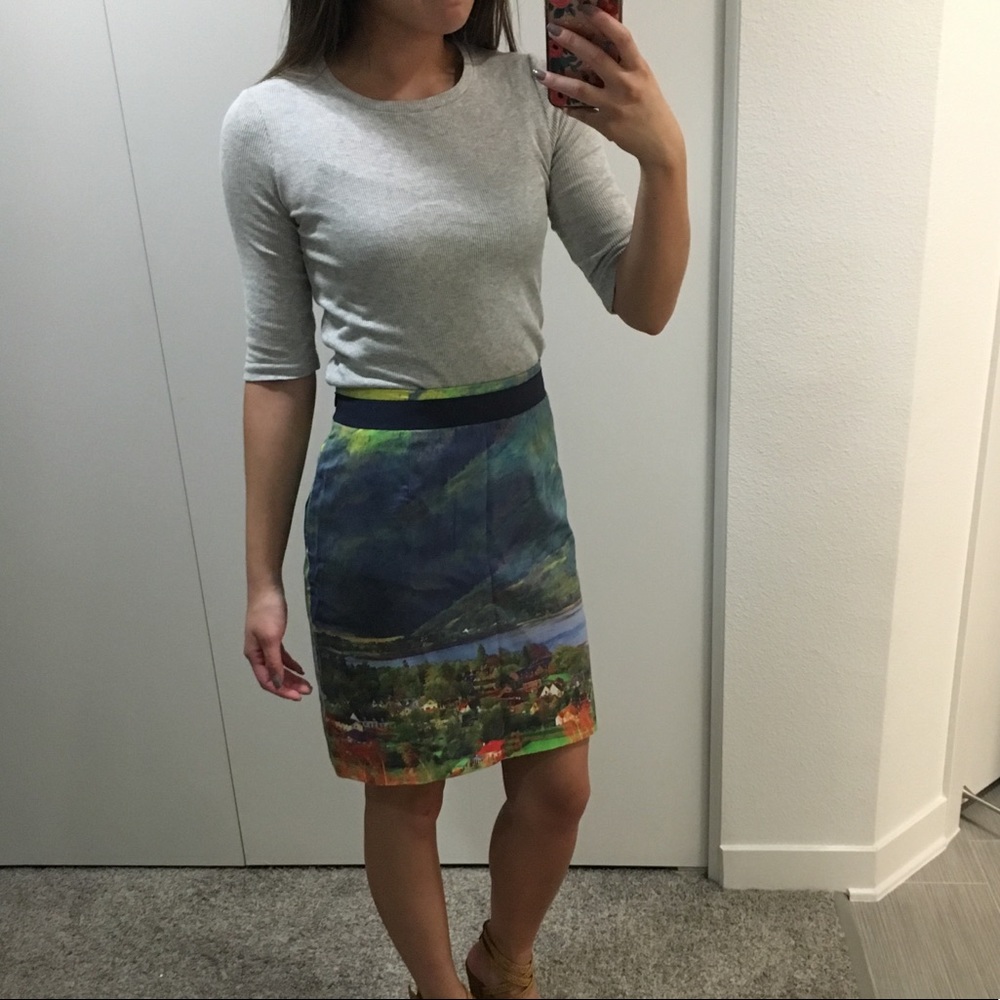 Anthropologie photo print skirt