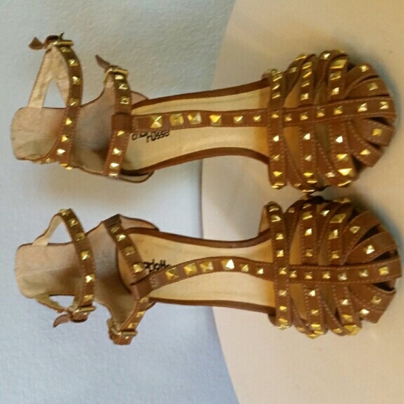 Studded tan heels