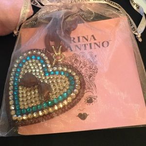 Trina Tarantino brown rhinstones heart