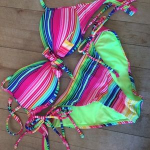 Matching Bikini Multi Colored Wet Seal Push up