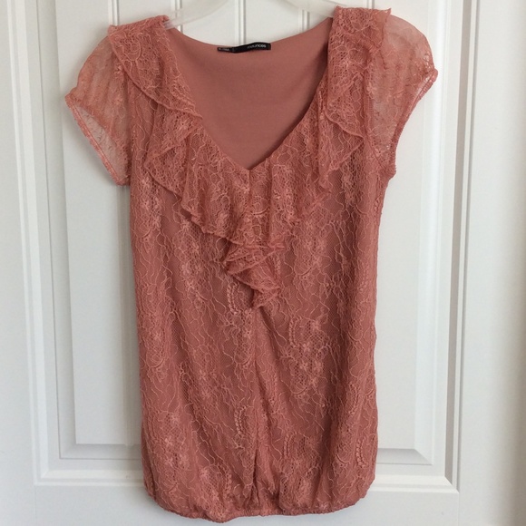 Maurices Lace ruffle collar blouse  Sz Small - Picture 1 of 4