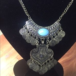Silver necklace with Brazilian stone